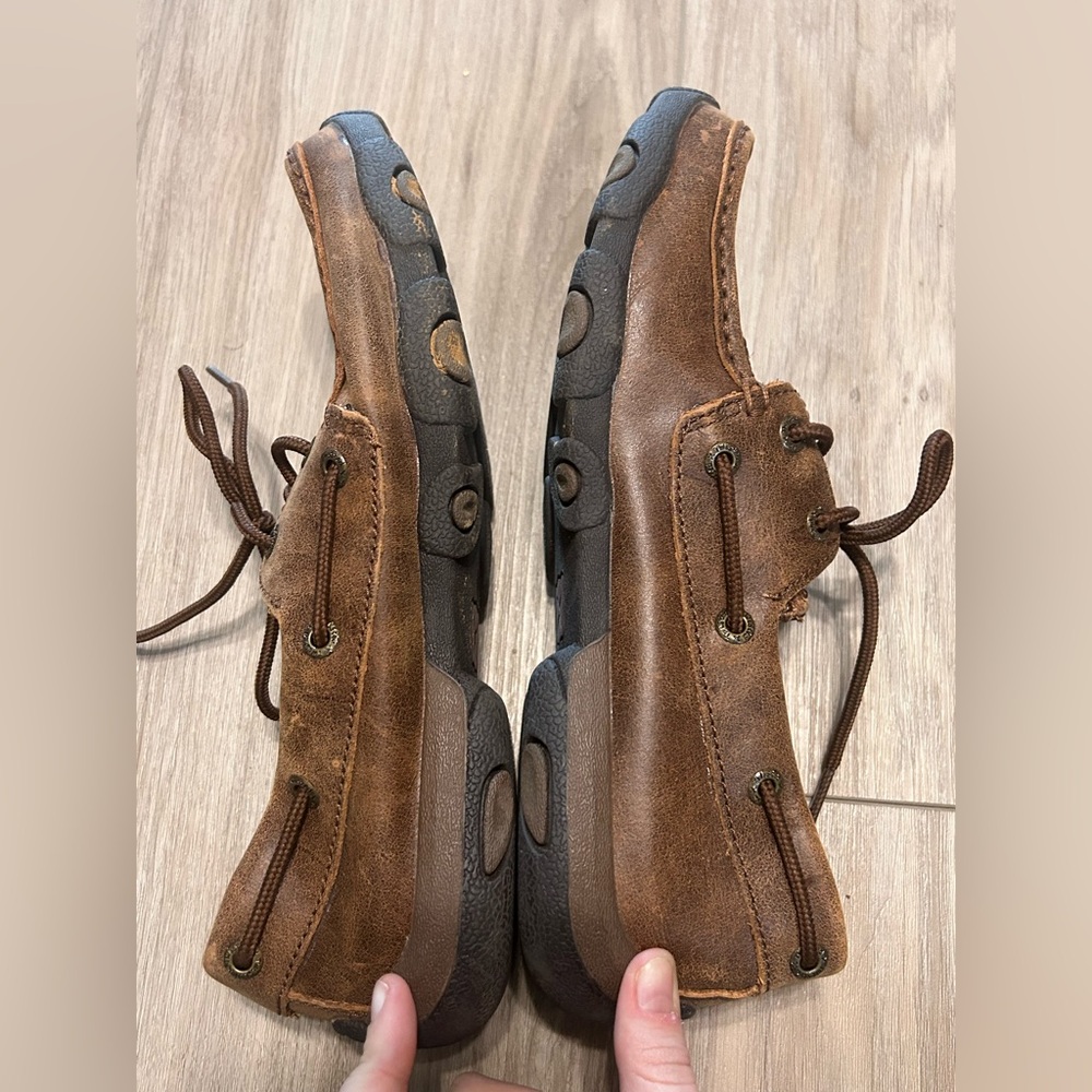 Twisted X Driving Moccasins Oil Saddle Ostrich/Bomber Ostrich Size 6.5M Lace Up - Picture 10 of 10